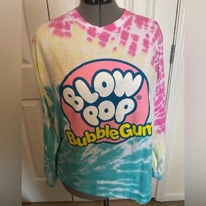 Tootsie Roll Blow Pop Bubble Gum Long Sleeve t-shirt label Size Small